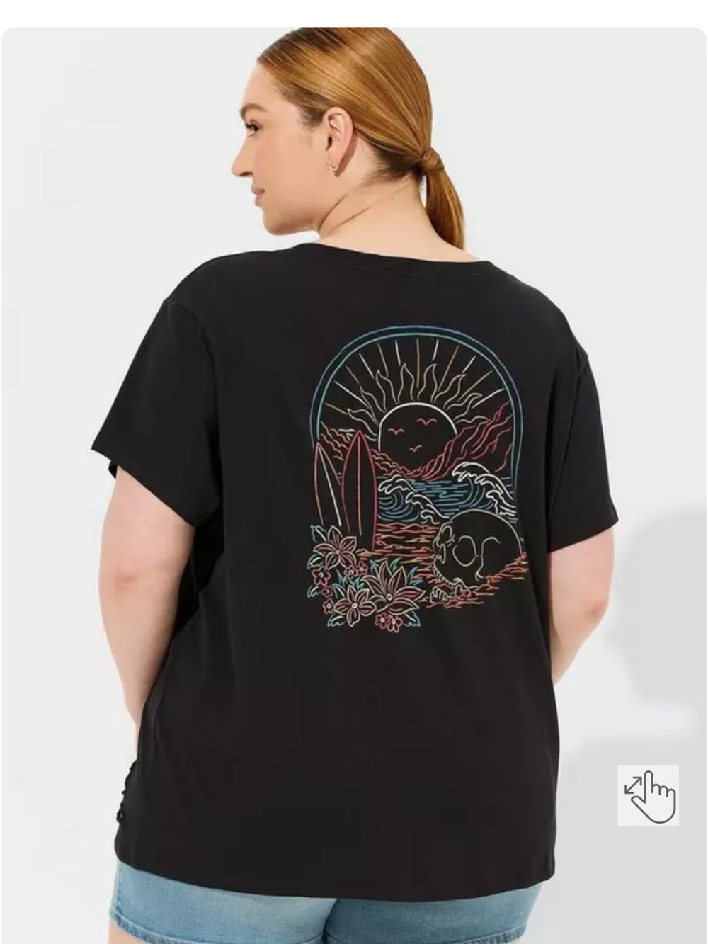 NWT Torrid Neon Beach Relax Fit Heritage Jersey Distressed Tee plus size 0x